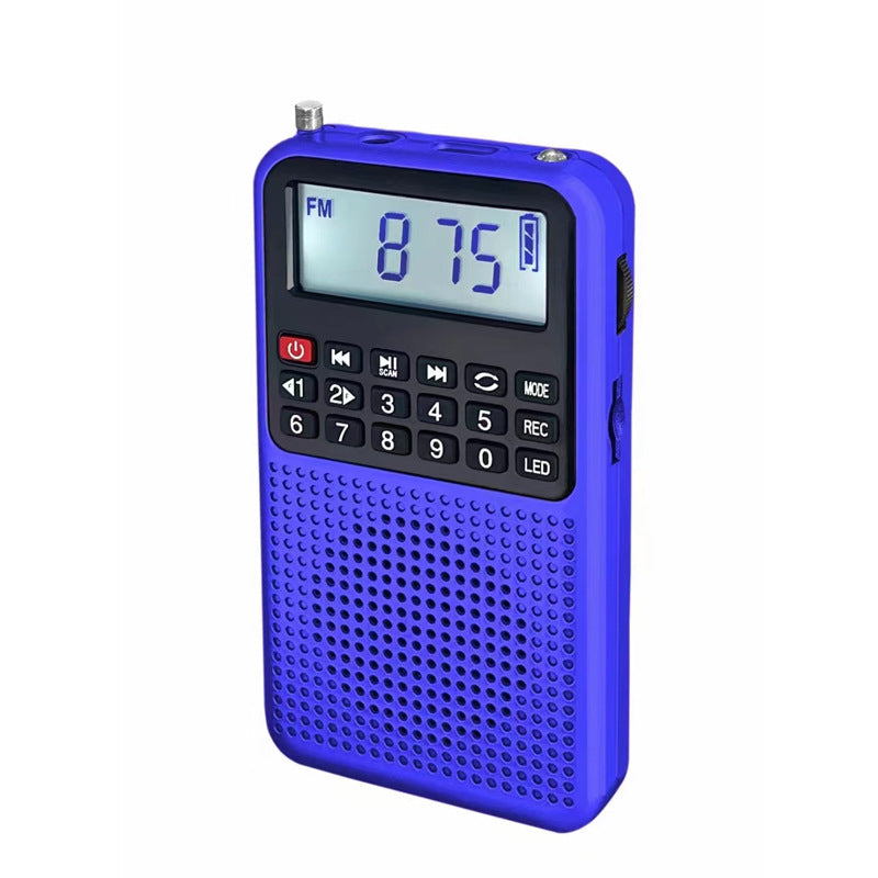 راديو FM صغير عالي الجودة متعدد الوظائف، شحن، بلوتوث، مضخم صوت، آلة حكي قصص كبيرة متعددة الوظائف تعمل بالبطاقة.