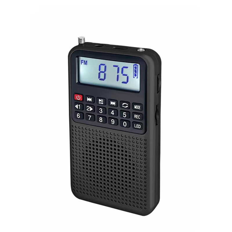 راديو FM صغير عالي الجودة متعدد الوظائف، شحن، بلوتوث، مضخم صوت، آلة حكي قصص كبيرة متعددة الوظائف تعمل بالبطاقة.