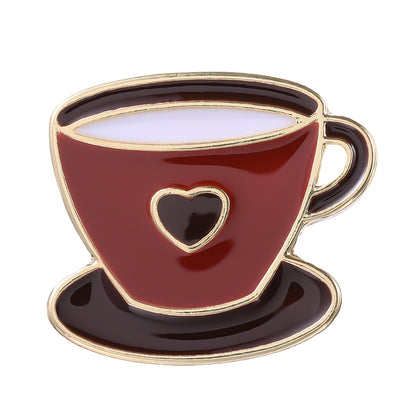 Brooch Coffee Maker Coffee Cup Commemorative Badge Gift Metal