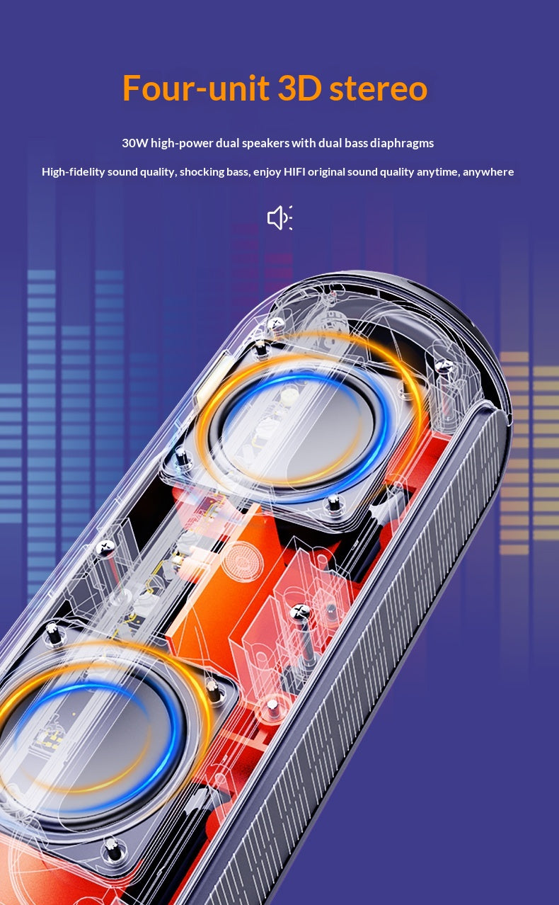 مكبر صوت بلوتوث محمول ومقاوم للماء للاستخدام الخارجي
