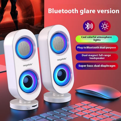 مكبر صوت مكتبي للكمبيوتر بمضخم صوت سلكي بلوتوث ثنائي الاستخدام واجهة USB