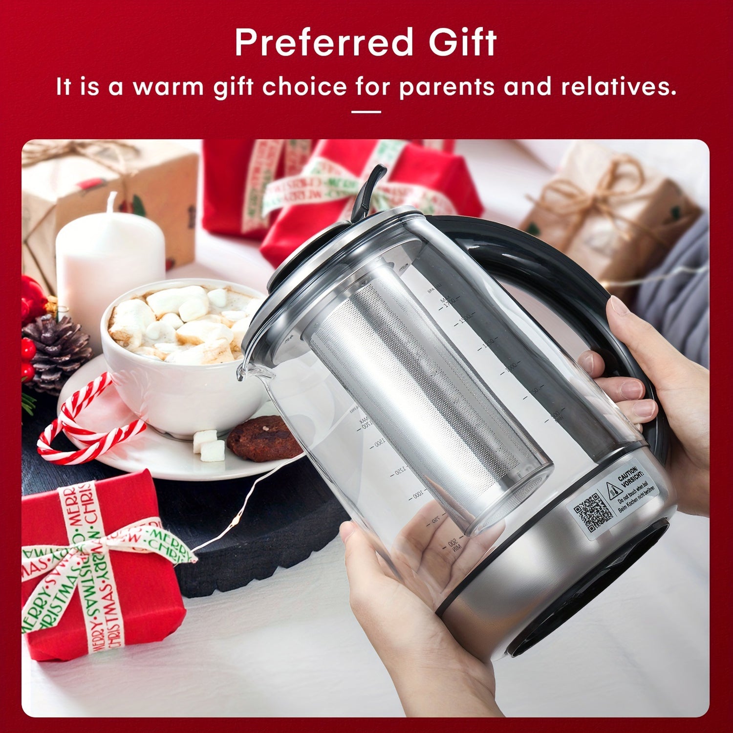 9 Preset Temperature Control Glass Electric Kettle