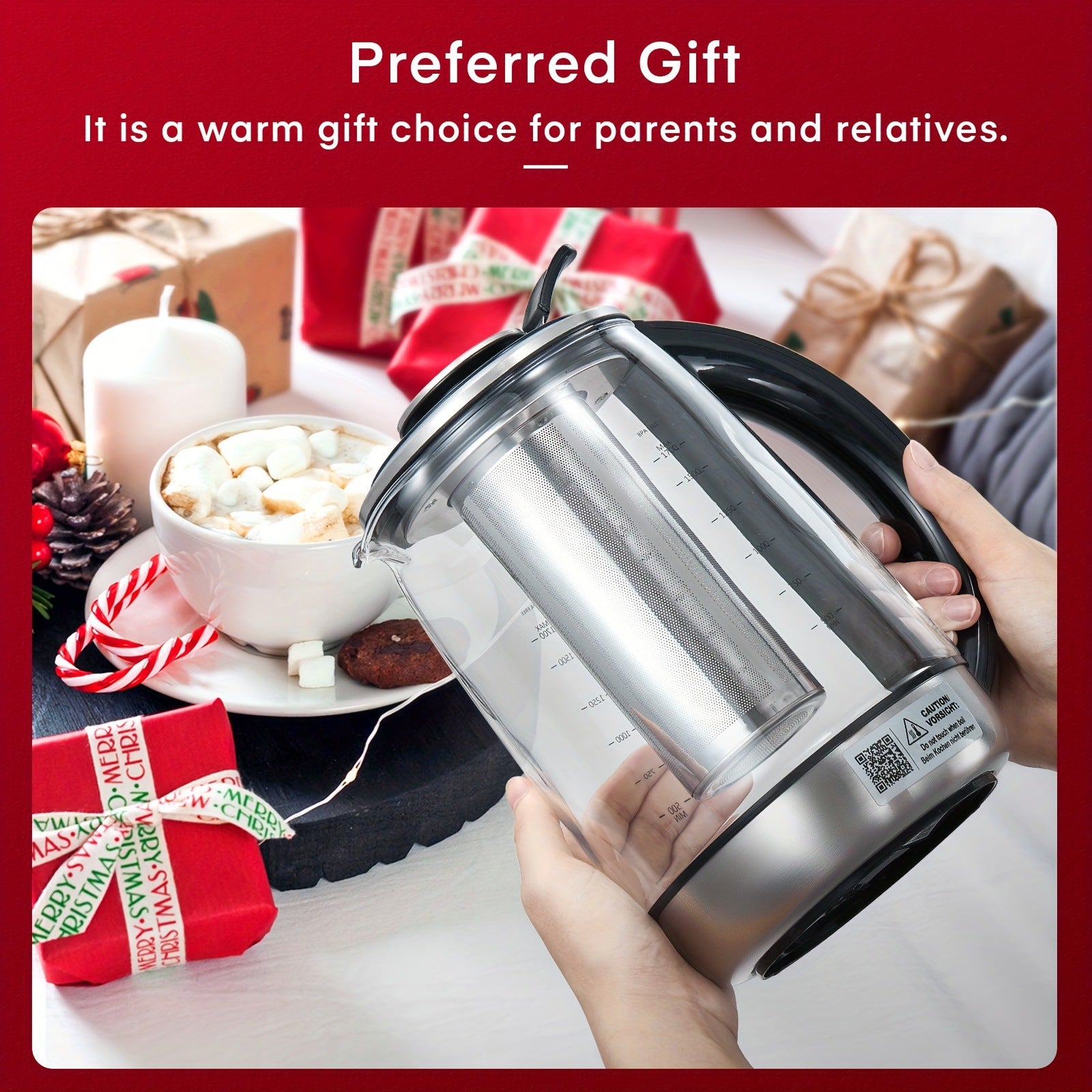 9 Preset Temperature Control Glass Electric Kettle