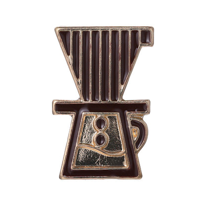 Brooch Coffee Maker Coffee Cup Commemorative Badge Gift Metal