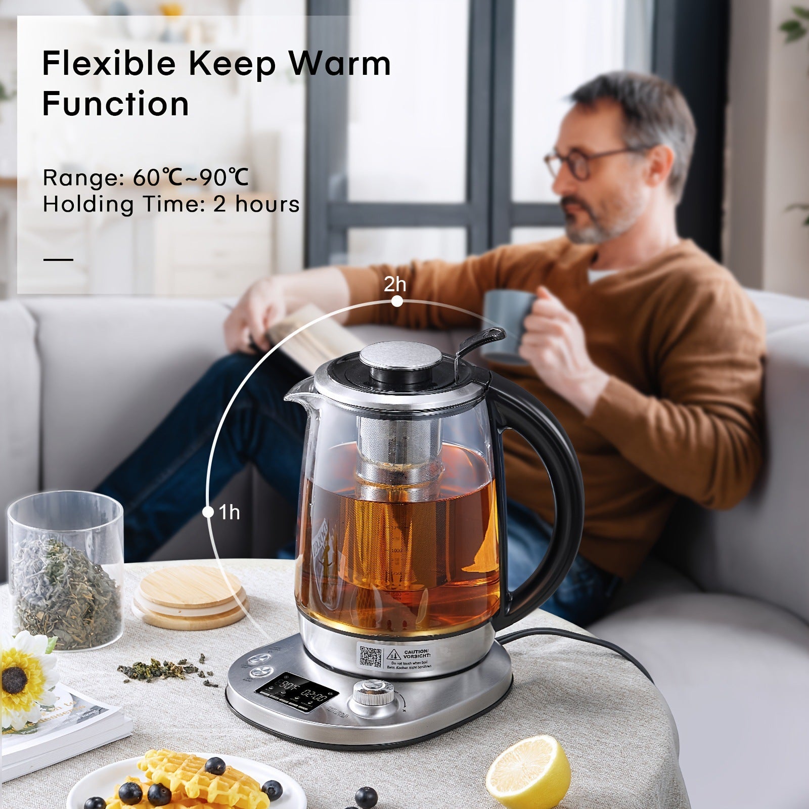 9 Preset Temperature Control Glass Electric Kettle