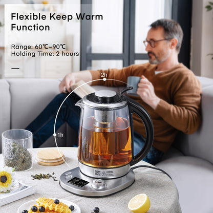 9 Preset Temperature Control Glass Electric Kettle
